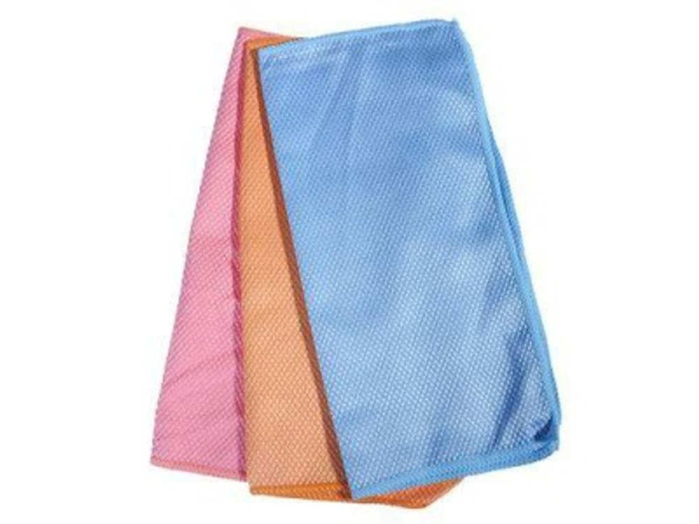 Салфетка из микрофибры для стекол и зеркал 30*30см 3 цвета VETTA (12шт/уп)