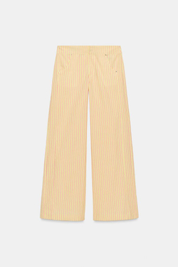 ZARA БРЮКИ ПРЯМОГО КРОЯ В ПОЛОСКУ, ЖЕЛТЫЙ