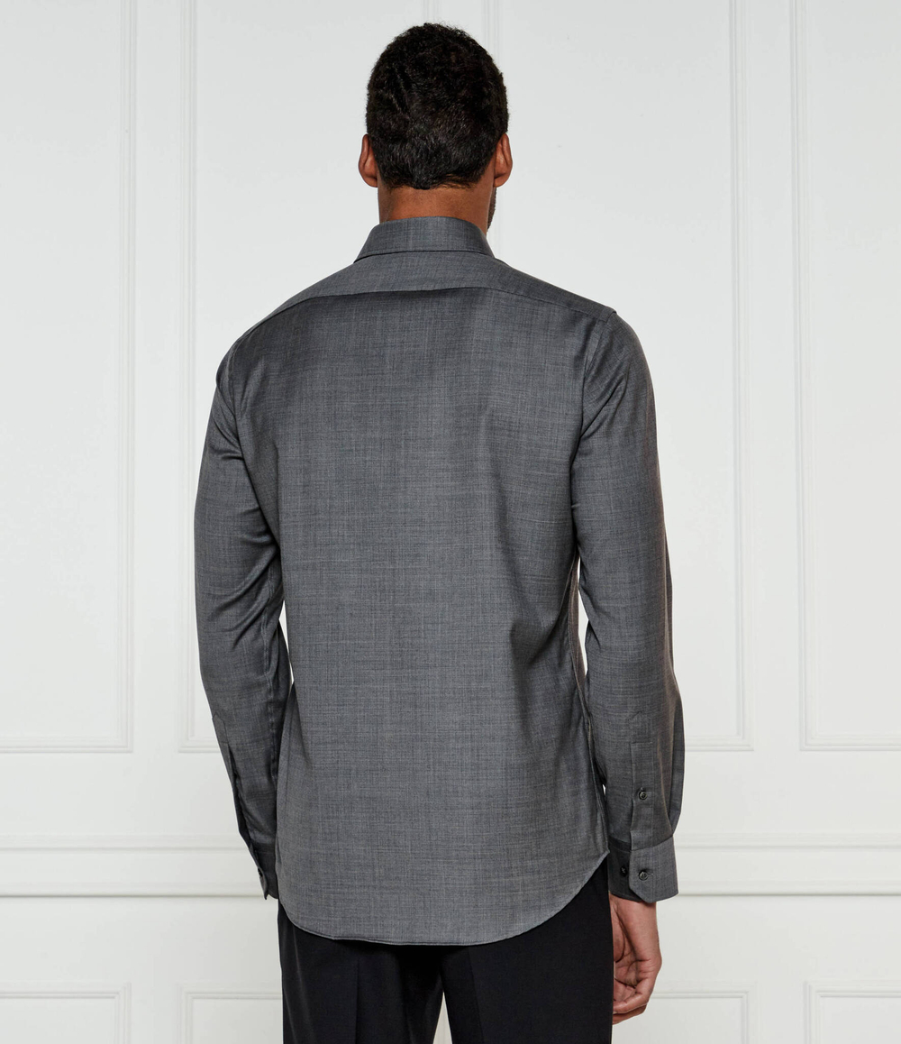 Хлопковая рубашка H-JOE-kent-C1-214 BOSS BLACK - серый(50527360)