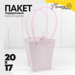 Пакет подарочный 20х17х12 Ваза для цветов (Сиреневый)