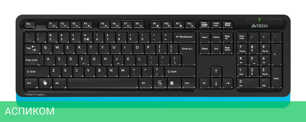 Набор периферии A4Tech Fstyler FG1010 Blue черный/синий