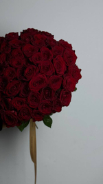 Охапка алых роз