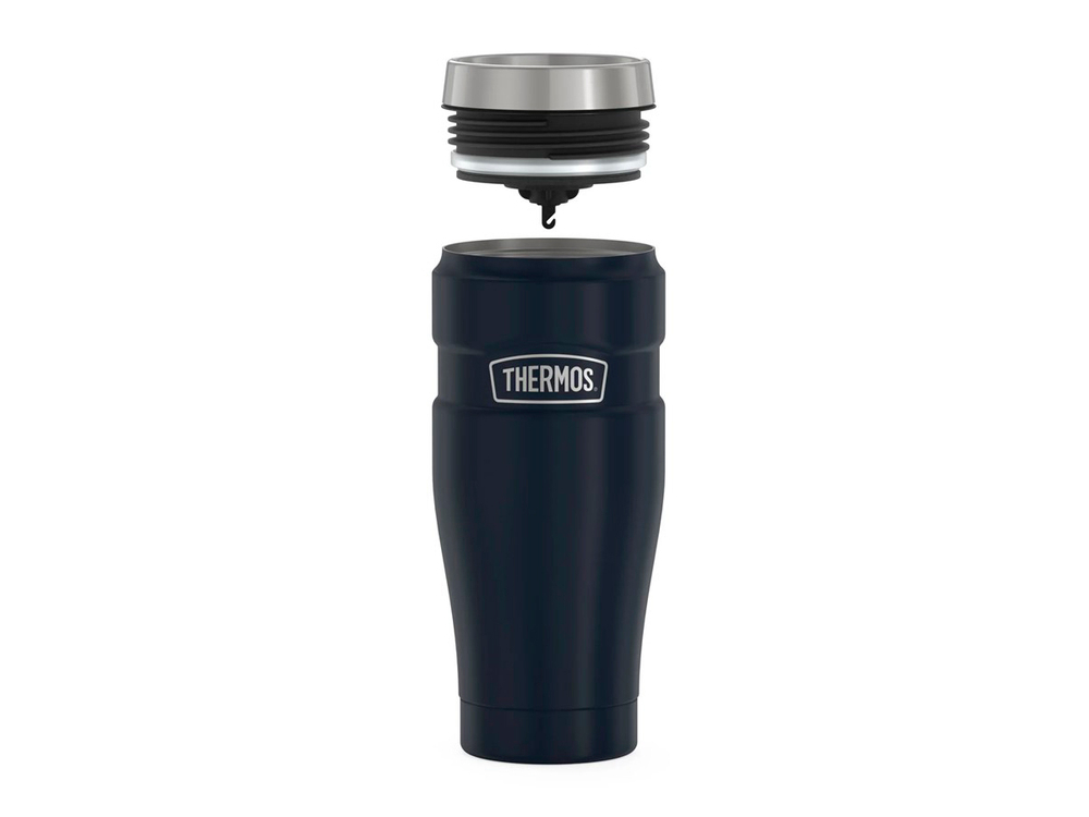 Термос для напитков (термокружка) THERMOS KING SK-1005 MMB 0.47L, нержавеющая сталь, клапан, крышка-пробка, тёмно-синий