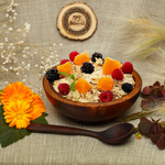 Деревянный набор-пара Art of Siberia из древесины кедра тарелка и ложка. TN22