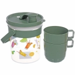 Кувшин пластиковый 850мл «Летний зной» в наборе с 2-мя кружками 300мл