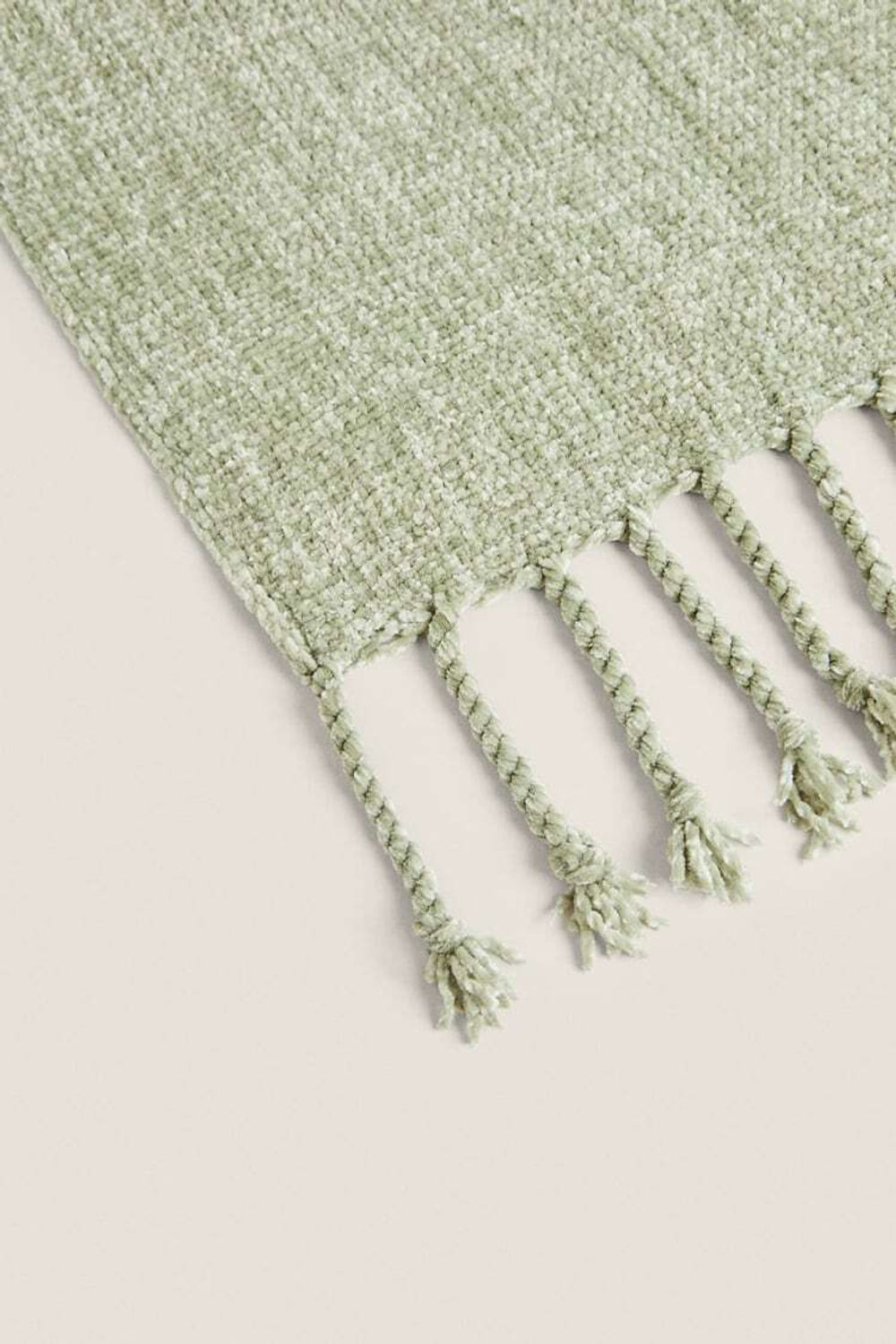 ZARA HOME ТОЛСТОЕ ОДЕЯЛО ИЗ СИНЕЛИ, СВЕТЛО-ЗЕЛЕНЫЙ