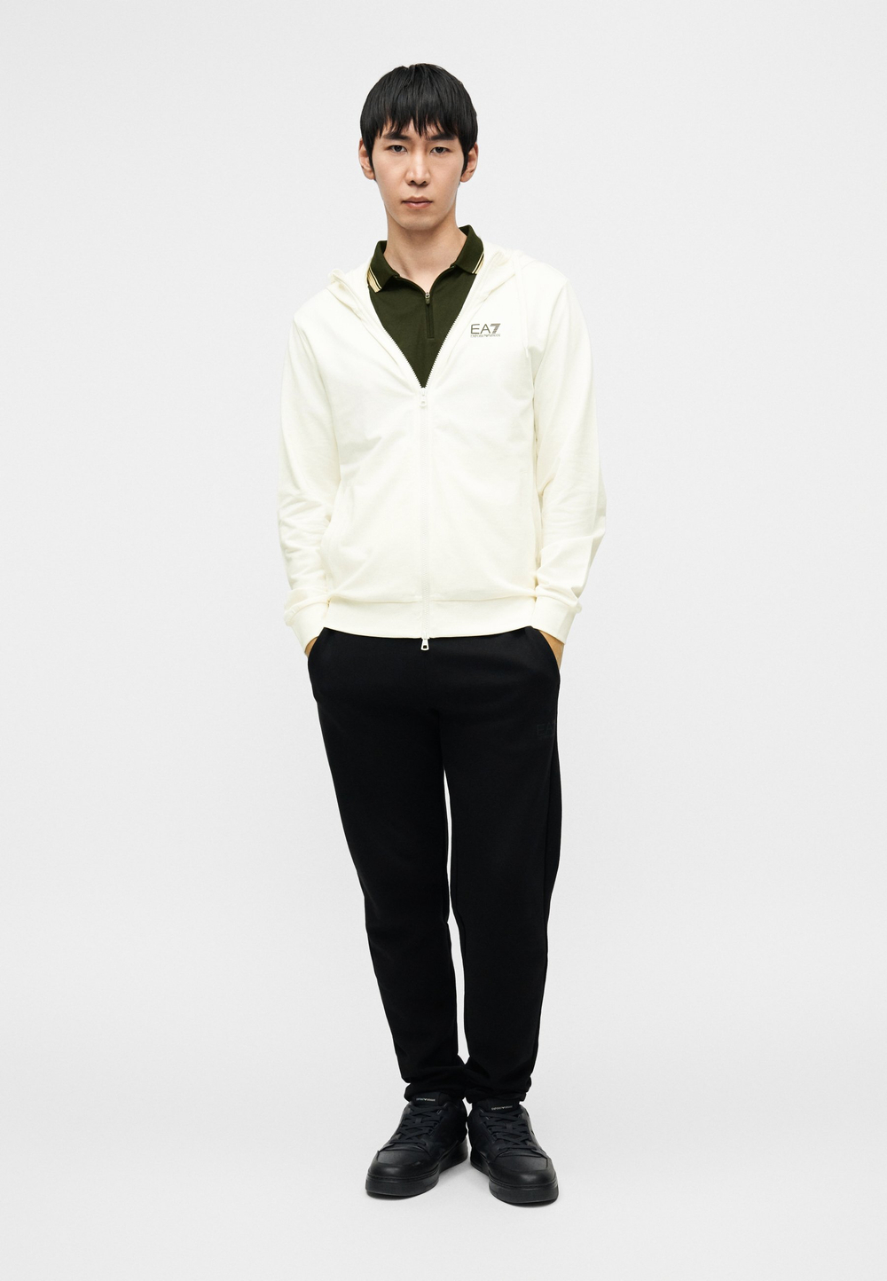EA7 Emporio Armani UNISEX - Толстовка на молнии - сахарный напиток/молоко