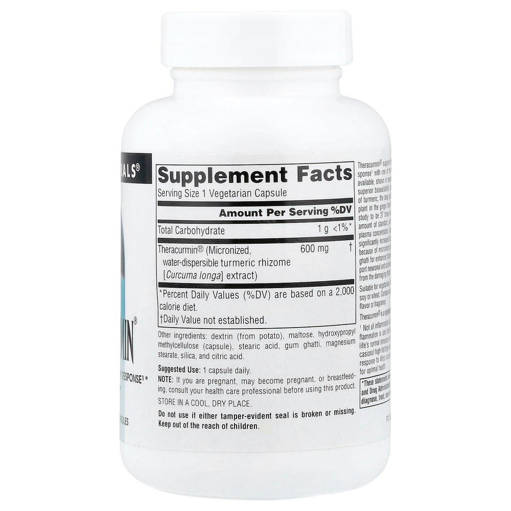 Source Naturals, Theracurmin®, 600 мг, 60 вегетарианских капсул