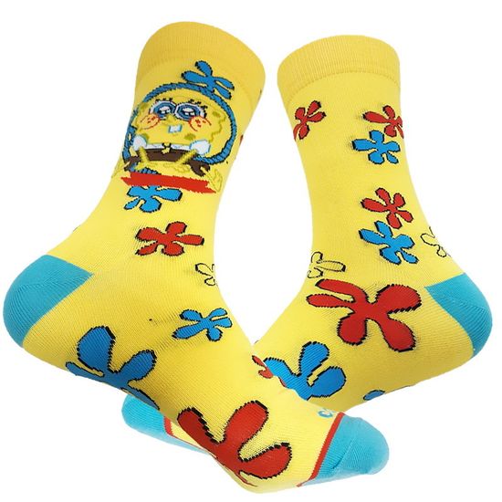 Носки Губка Боб “Губка Боб и цветы”, р-р 36-42 (желтый)