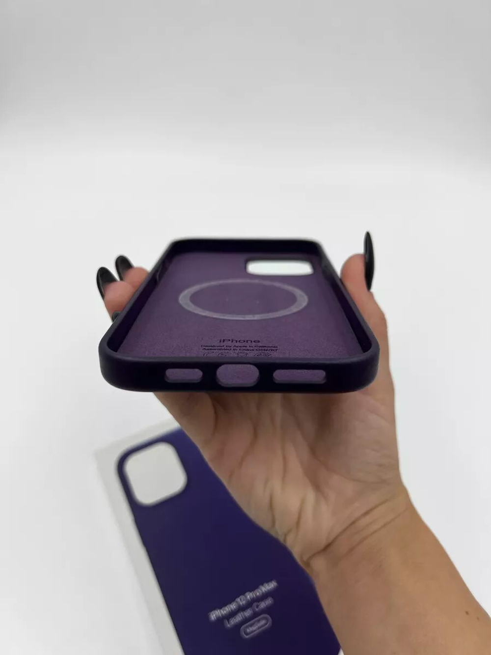 Кожаный чехол Leather Case iPhone 12 Pro Max, Dark Cherry