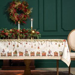 СКАТЕРТЬ "ЩЕЛКУНЧИК" 160Х220СМ БЕЖЕВЫЙ,100% ХЛОПОК,ТВИЛ