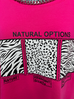 Футболка Archie 6688 удлиненная с цепочкой и надписью Natural Options однотонная