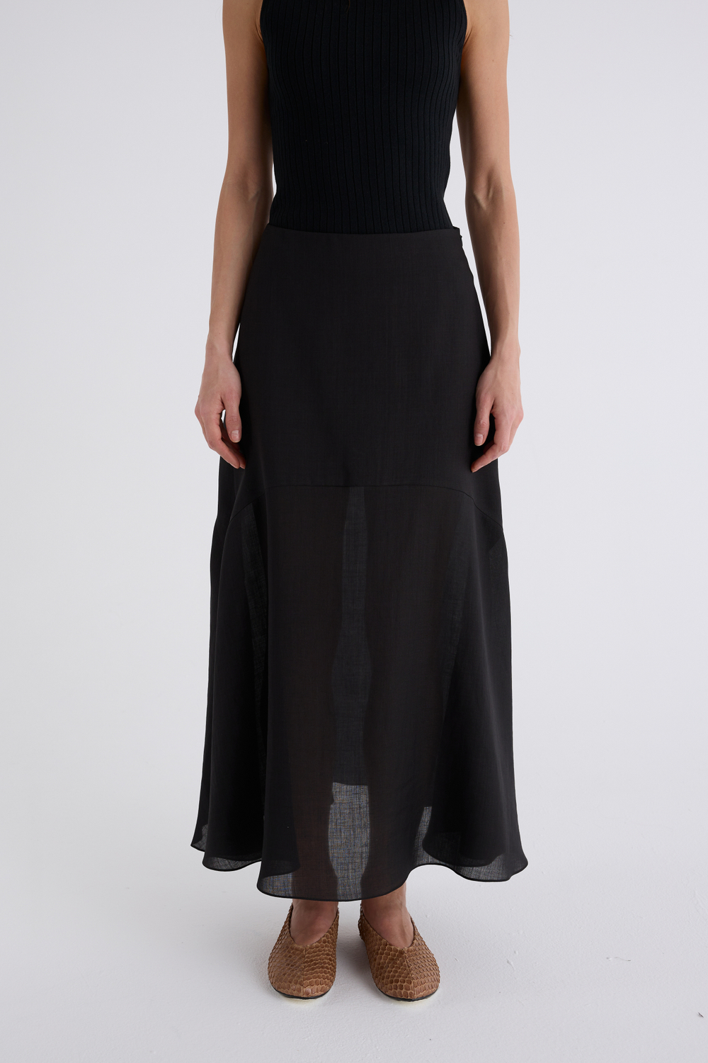 Юбка Волна из рами и тенселя