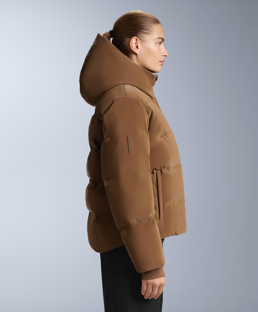 OYSHO Водостойкий пуховик из атласа Minardi Piume SKI, медовый