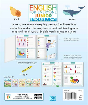 English for Everyone Junior: 5 Words a Day: Learn and Practise 1,000 English Words Flexibound