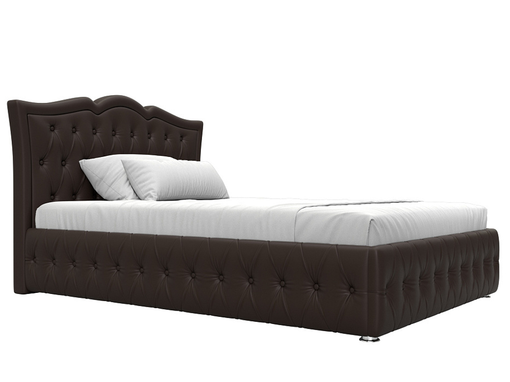Кровать интерьерная Герда 140, Коричневый, Экокожа, 28175