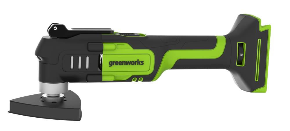 Аккумуляторный реноватор Greenworks G24MT, QOIS, 5000-18000/мин, 3,2°, LED, оснастка 13 шт, 1x2Ач,ЗУ,кор