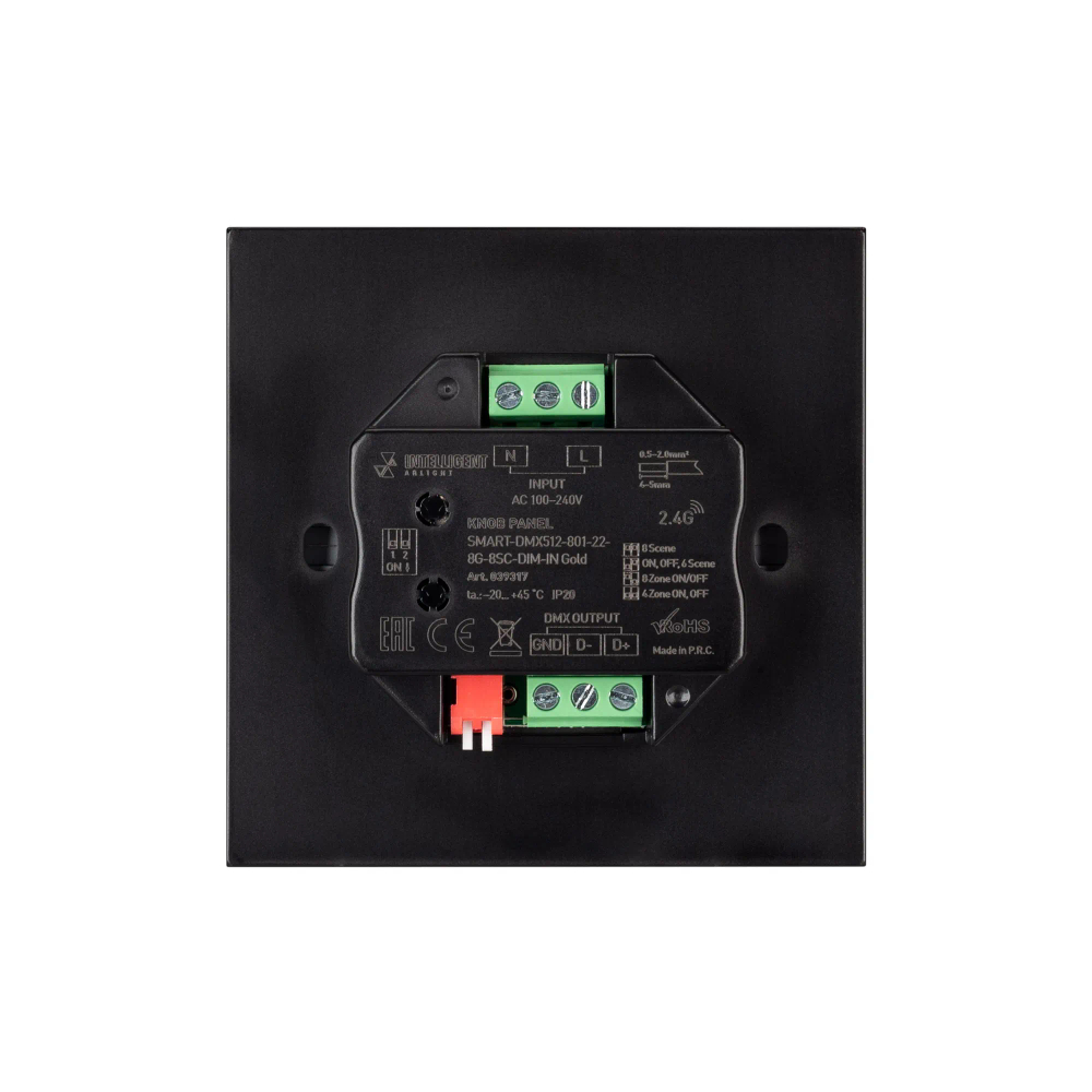 INTELLIGENT ARLIGHT Кнопочная панель SMART-DMX512-801-22-8G-8SC-DIM-IN Gold (230V, 2.4G) (IARL, IP20 Пластик, 5 лет) 039317