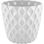 Горшок для цветов InGreen Wave с дренажной сеткой и съемным поддоном 0,65л,D115мм,белоснеж