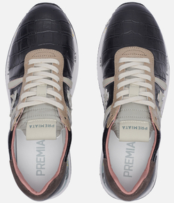 Premiata Conny 5327 черные с коричневым кожаные