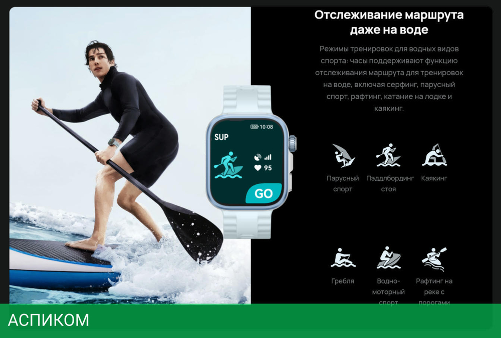 Умные часы Huawei Watch Fit 4 Pro SYA-B29 Black Fluoroelastomer Strap (55020FAJ)