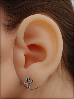 Серьги гвоздики пуссеты "Крестики" медсталь.