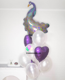 Сердце "Фиолетовое сатин" 46 см