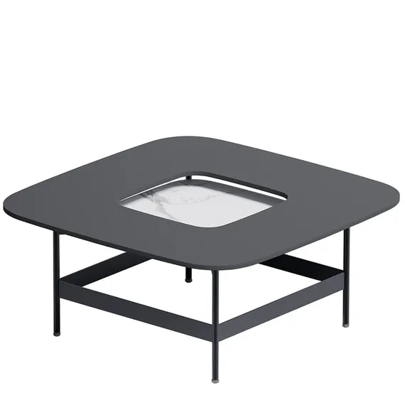 Журнальный столик Space S, 80х80 см, черный/светлый камень