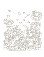 Cat's autumn picnic. Coloring Book