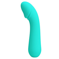 Бирюзовый силиконовый вибратор для G-точки 15см Pretty Love Cetus BI-014723-4