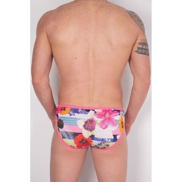 Мужские трусы брифы розовые с разноцветным принтом Cosmos Colors FR40_PBW