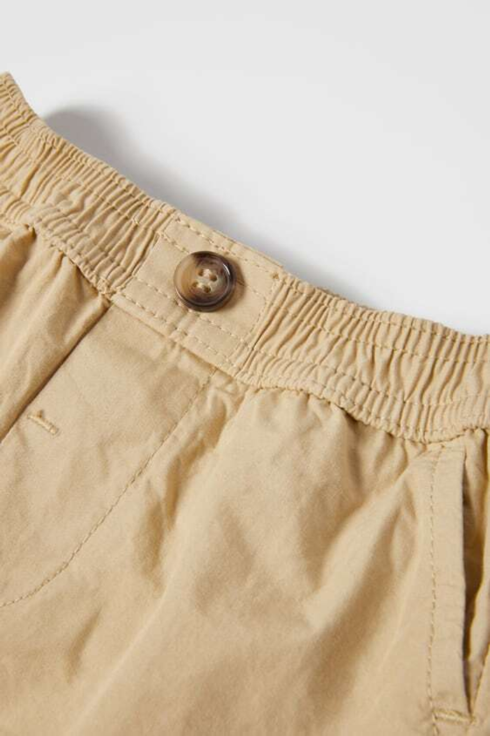 ZARA ШОРТЫ-КАРГО ИЗ ПОПЛИНА, ВАНИЛЬНЫЙ