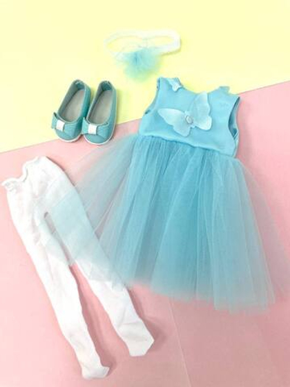 Платье с бабочками и колготками для куклы Paola Reina 32-34 см