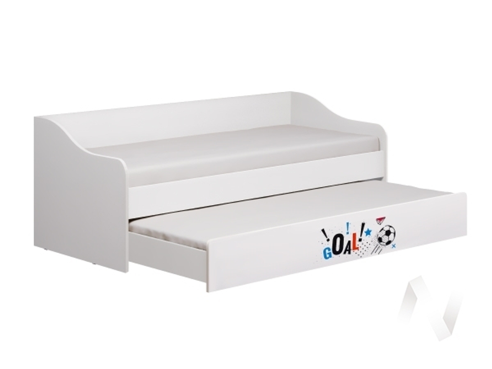 Кровать выдвижная Детская Вега NEW Boy (белый/белый глянец холодный)