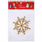 Наклейка на стекло 14*17 см,»Снежинка резная», Золото