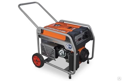 Генератор бензиновый TOR KM11000H 7,8 кВт 220В 27 л с кнопкой запуска и колесами