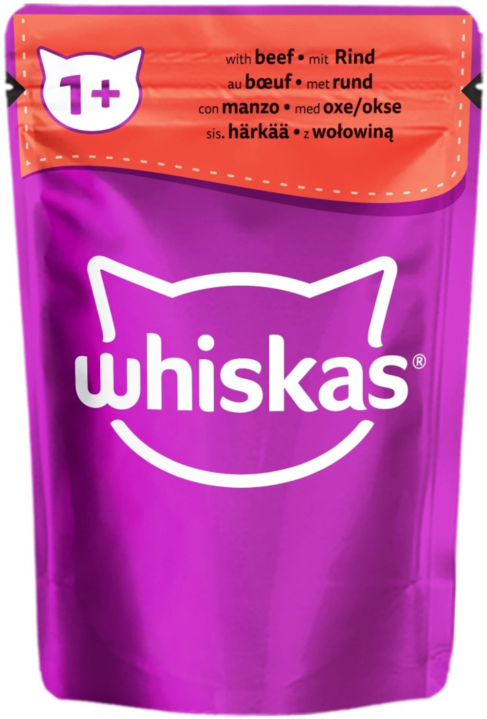 Whiskas, Влажный корм для взрослых кошек, Рагу с говядиной 85 гр.
