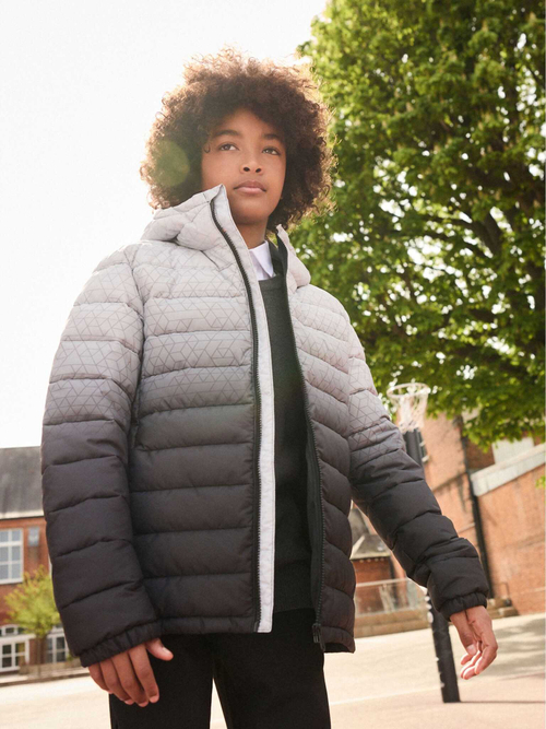 Куртка стеганая утепленная для мальчика Next Q51-547, Серый, Белый