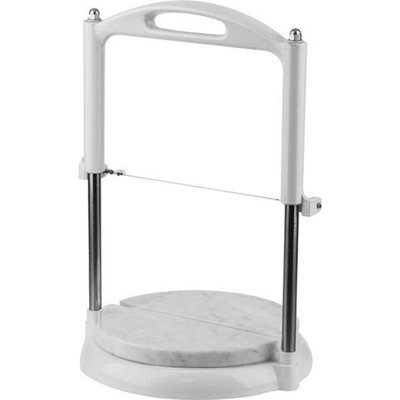 Нож для мягких сыров на нат.камне;D=21,5,H=37см;белый,металлич. (Цвет: белый)