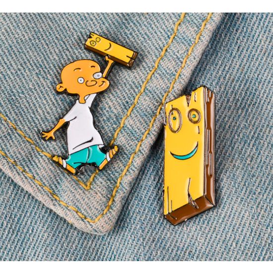 Значок металлический на одежду/Пин.  Джонни и Планк