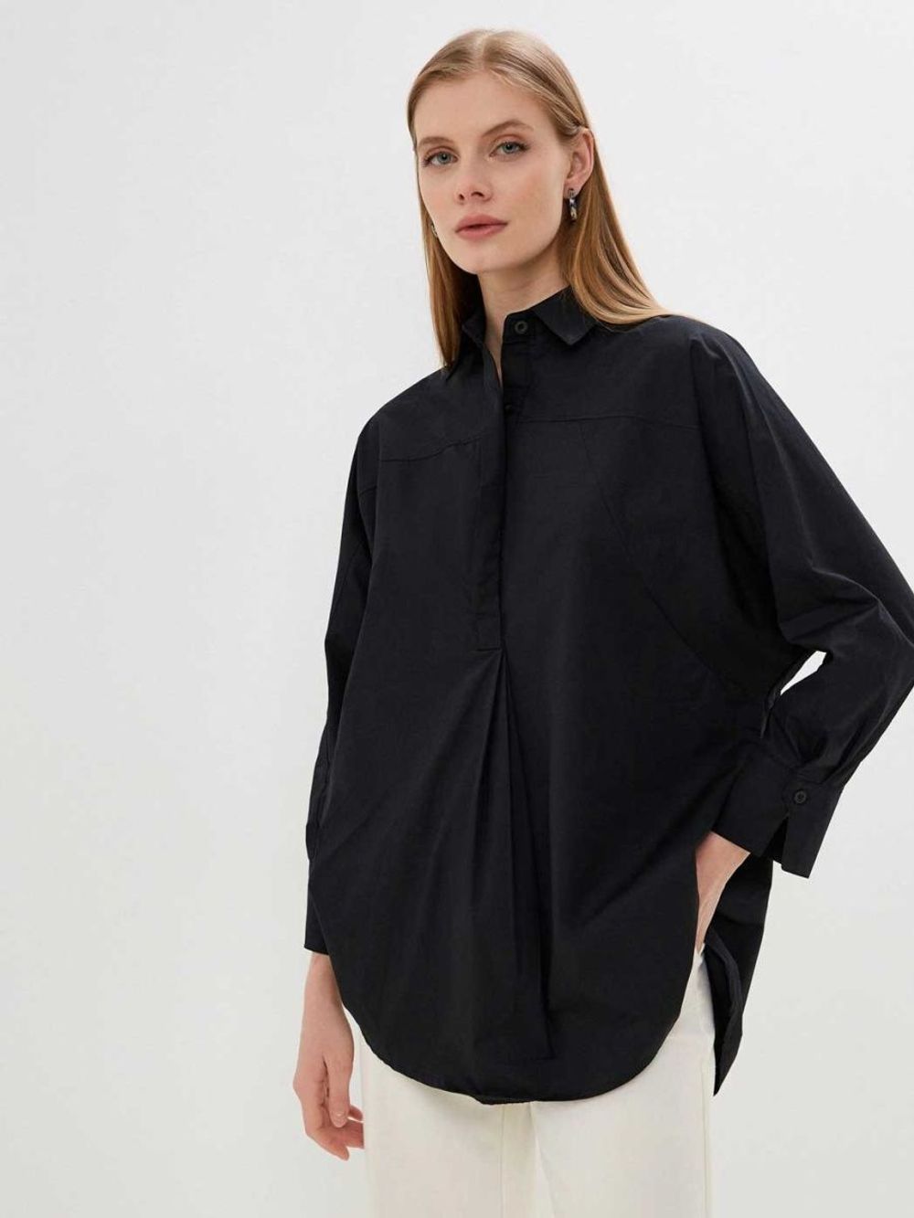 Рубашка  оверсайз  длинная