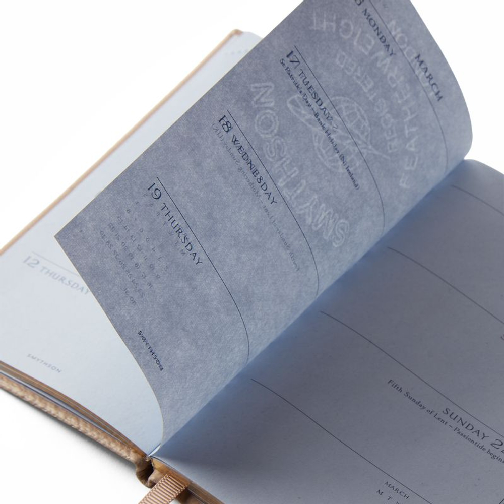 Smythson Ежедневник 2026 Panama Weekly Diary with Pocket, Navy