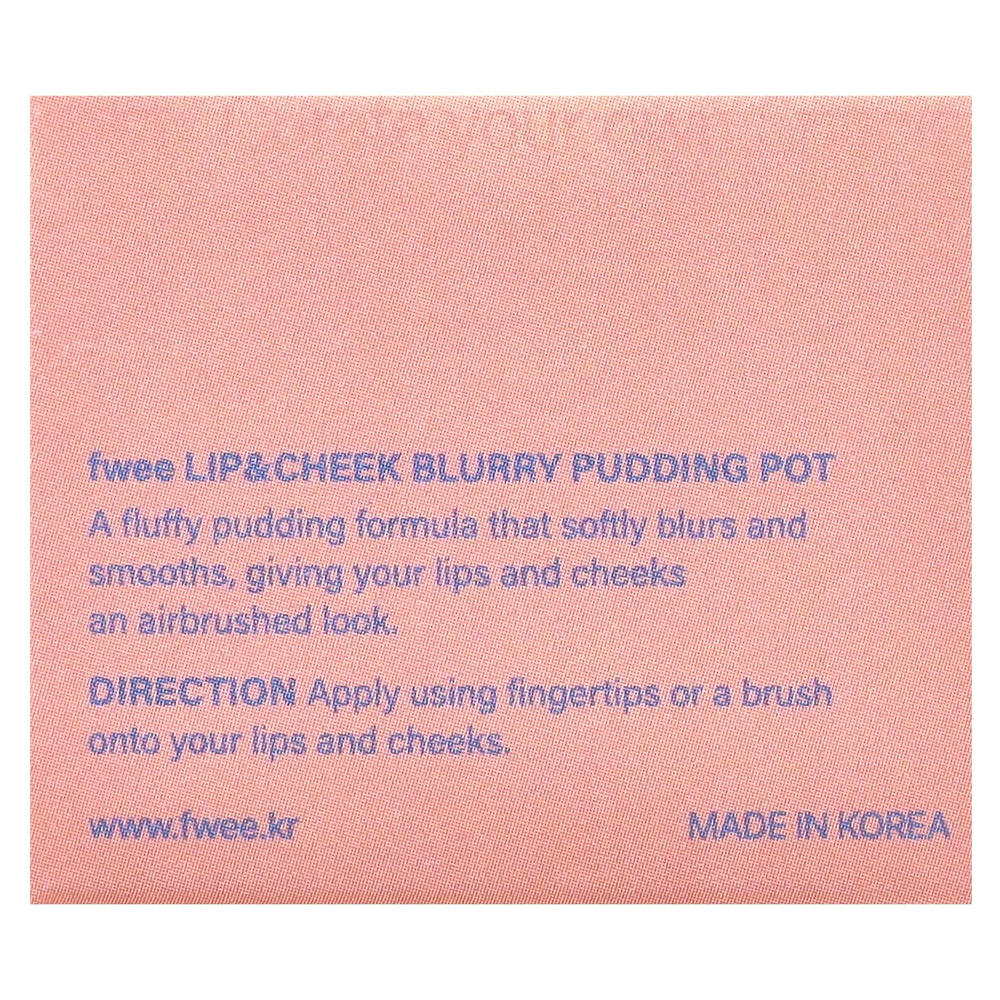 fwee, Lip & Cheek Blurry Pudding Pot, ND02 Like, 5 г (0,17 унции)