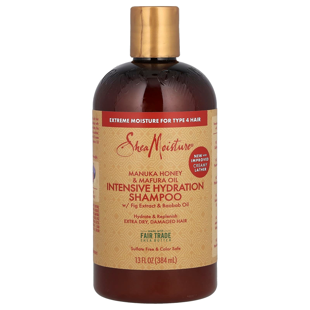 SheaMoisture, Manuka Honey & Mafura Oil, шампунь для интенсивного увлажнения, для очень сухой кожи, для поврежденных волос, 384 мл (13 жидк. унц.)