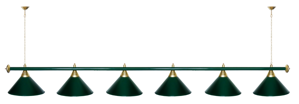 Лампа STARTBILLIARDS 6 пл. (плафоны золотые,штанга золотая,фурнитура золото)