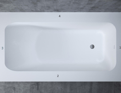 Ванна каменная матовая 190х100 Salini ORLANDA Plus KIT 190 102124MRH окрашена по RAL снаружи