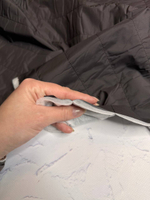 Стеганая подкладка с утеплителем (вертикальная стежка 5 см) (70%пэ/30%вискоза + тенсулейт, Густой шоколад/белый утеплитель, 145, 80 гр/м2)