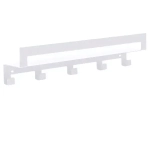 Полка настенная Line 50см с 5-ю крючками (белый)