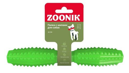 ZOONIK Игрушка "Палка литая с шипами" малая, 21 см (пластикат)
