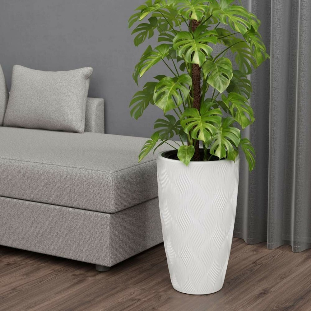 Кашпо Флэйм 42л со вставкой 10л, белый